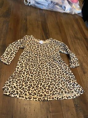 Old Navy Leopard Print Long Sleeve Dress - Tan and Black